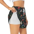 thumbnail image 3 of Lsque Forest Flora and Insects Printed Women's Running Shorts with Liner Pockets,Elastic Quick Dry Workout Athletic Gym Yoga Shorts,Womens High Waist Shorts-Medium, 3 of 9