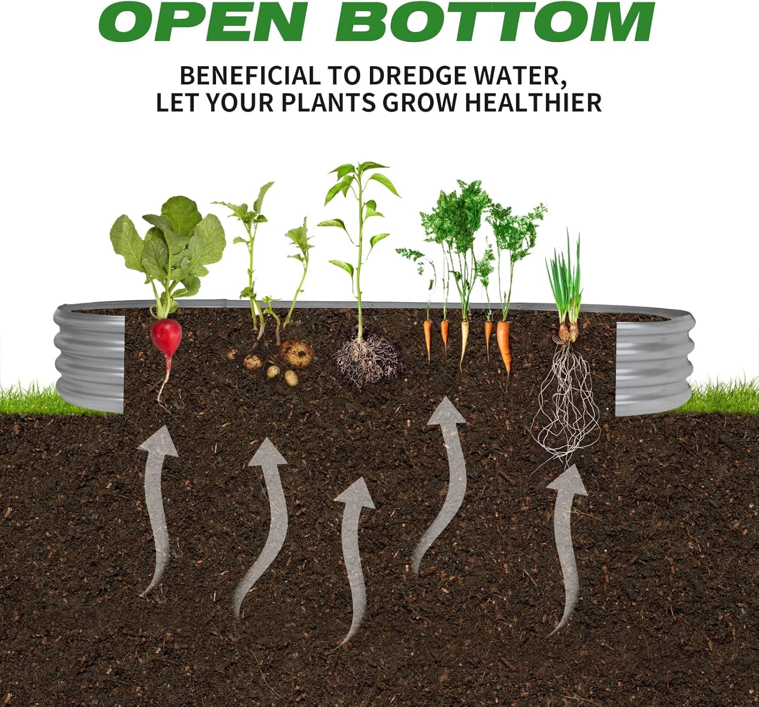 Asotewt Raised Garden Bed 5ft Oval Large Rot-Resistant Galvanized Metal Planter Box, 60"D x 29"W x11"H,Silver