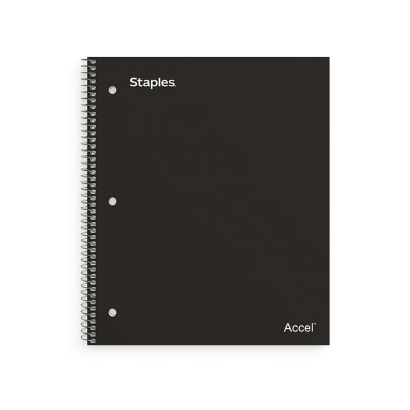 Staples Premium 1-Subject Notebook 8.5" x 11" College Ruled 100 Sheets Black 3/Pack ST20950DVS