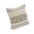 thumbnail image 4 of Laddha Home Designs Handwoven Chevron Striped Fringe Cotton Throw Pillow - 20" - Cream and Gray -, 4 of 5