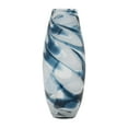 thumbnail image 5 of Elegant Swirl Pattern Glass Vase for Living Room and Home Decor - Decorative Flower Vase for Kitchen, Bedroom, or Office Bookcase - House Accent for Table and Desk Decor - 17", Blue & White, 5 of 10