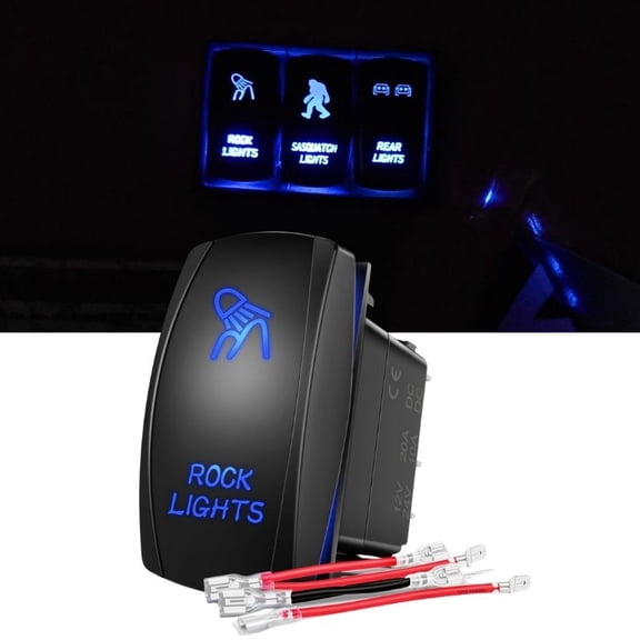 Nilight Rock Lights with 24V Rocker Switch & Jumper Wires for Automotive, Marine, Truck, Jeep, Off-Road, RV