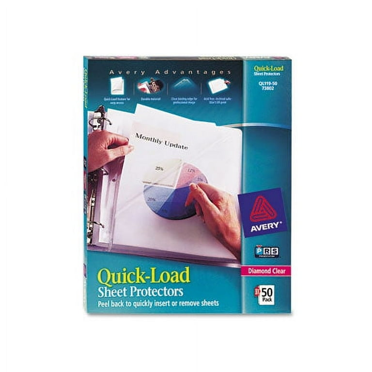 Quick Top and Side Loading Sheet Protectors, Letter, Diamond Clear, 50/Box Quick Top and Side Loading Sheet Protectors, Letter, Diamond Clear, 50/Box