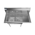 thumbnail image 5 of 43 in. Two Compartment Stainless Steel Commercial Sink with Drainboard, Bowl Size 14"x 16"x 11" SB141611-12R3., 5 of 7