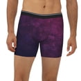 thumbnail image 2 of Salouo Black Dark Blue Purple Pattern Men's Boxer Briefs, Soft & Breathable Underwear Elastic Waistband Briefs for Men,1-Pack, 2 of 7