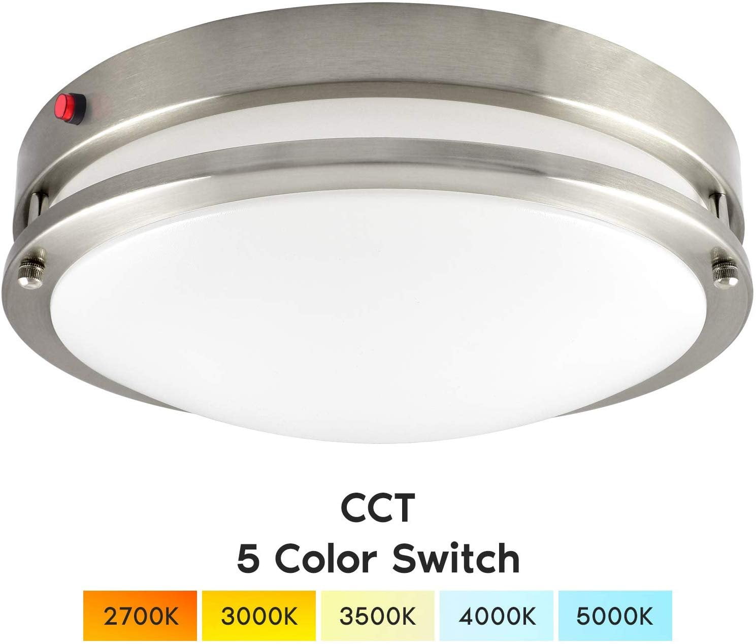 Luxrite 14" LED Flush Mount Ceiling Light with Emergency Battery Backup