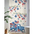 thumbnail image 4 of Sheer Curtains 96 Inches Long, Independence Day Semi Sheer Curtains Light Filtering Window Treatment, Farmhouse American Flag Truck Star Burlap Privacy Voile Drapes for Living Room 52x96 Inch, 4 of 7