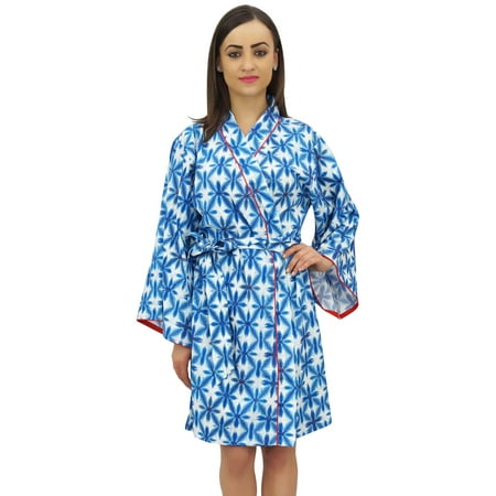 

Bimba Women s Shibori Printed Full Sleeve Kimono Robe With Belt Coverup Wrap-26