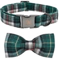 thumbnail image 1 of Collar para perro, elegante tartán navideño con forma de cola pequeña y lazo, talla XS, 1 of 7