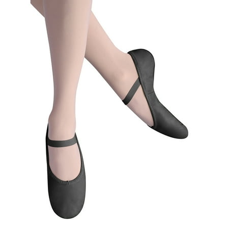 Leo Women s Russe Ballet Shoes Black Leather Cotton 4 D