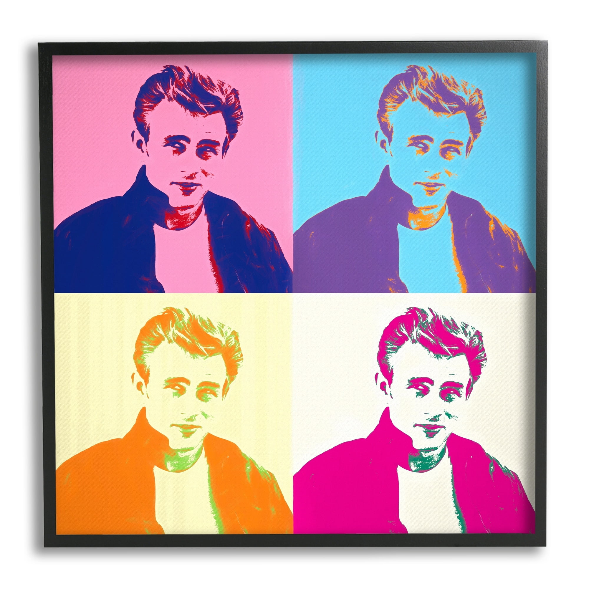 Stupell Industries Vivid Pop Style Portrait Squares Person Man Framed Wall Art, 24 x 24, Design by AbcArtAttack
