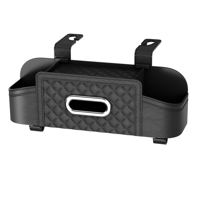 Caja de almacenamiento para respaldo de asiento Organizador para respaldo de asiento de automóvil Organizador universal para colgar con 2 negro