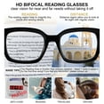 thumbnail image 4 of MARE AZZURO Bifocal Reading Glasses Women Blue Light Blocking Readers 1.0 1.25 1.5 1.75 2.0 2.25 2.5 2.75 3.0 3.5 (Black, 1.00) UV400 Protection with Spring Hinge, Polycarbonate Lens, 4 of 7