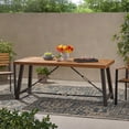 thumbnail image 3 of River Street Designs Jace Modern Industrial Dining Table, Teak, Rustic Metal, 3 of 11