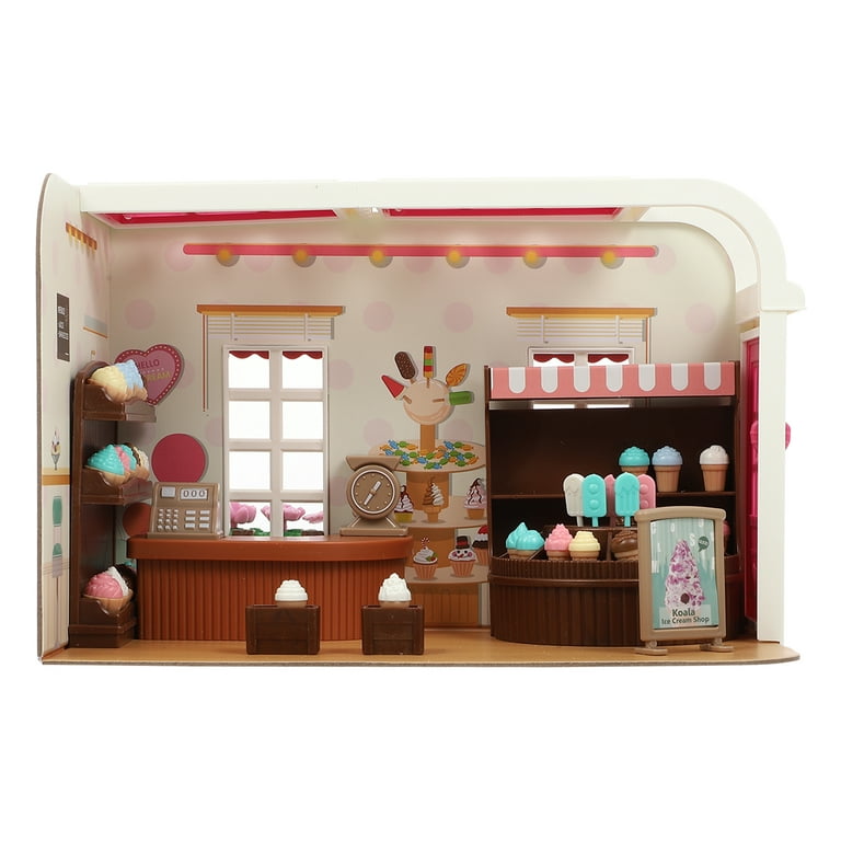 1 Set Miniature House Kit Tiny House Toys Ice Cream Pretend Toys Set Kids Toys, Size: 24.5x14x16cm