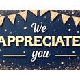 thumbnail image 3 of Decorative Design Appreciation Banner Glitter Theme Blue Gold Balloons for Corporate Events Employee Recognition Office Decoration, 3 of 6