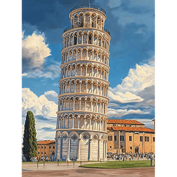 Leaning Tower of Pisa Canvas Wall Art Decor，Suitable for Living Room，Office，Dining Room，Hotel