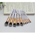 thumbnail image 3 of Brochas de maquillaje Juego de brochas de maquillaje de mármol profesional, cerdas sintéticas naturales suaves y sin olor, 10 brochas de maquillaje + bolsa de cosméticos LingWen 9024736129928, 3 of 5