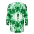 thumbnail image 4 of Mceream St Patricks Day Shirt Women 3/4 Sleeve T Shirts fashion Funny Green Shamrock Printed Graphic Saint Patrick's Tee Holiday Tops Ladies St Patricks Day Tshirts Green XL, 4 of 5