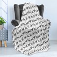 thumbnail image 4 of Charcoal Soft Flannel Fleece Throw Blanket, Monochromatic Cat Lover Pattern with Playful Kittens Print, Cozy Plush for Indoor and Outdoor Use, 70" x 90", Charcoal Grey and White, by Ambesonne, 4 of 5