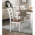 thumbnail image 2 of 7pc Dining Set Table and 6 Side Chairs Set White and Cherry Finish Casual Country Style Wooden Dining Furniture, 2 of 7
