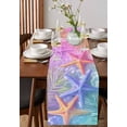 thumbnail image 3 of Table Runner Dresser Scarf 13 x 72 Inch Summer Romantic Yellow Blue Starfish Plant Table Runners Non-Slip Heat Kitchen Dining Table Decor for Indoor Outdoor Home Party Decoration, 3 of 7
