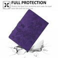 thumbnail image 3 of Case for Samsung Galaxy Tab S6 Lite 10.4" 2020 / 2022 / 2024, Embossed PU Leather Folio Stand Cover Drop Protective with Auto Wake/Sleep & Card Slots & Pen Holder - Purple, 3 of 5