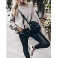 thumbnail image 5 of Women's Oversized Sweaters Batwing Sleeve Mock Neck Jumper Tops Chunky Knit Pullover Sweater, 5 of 10
