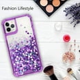 thumbnail image 7 of Noir Case for iPhone 12 Pro Max Case, Hard Clear Glitter Liquid Waterfall Heavy Duty Girls Women Design for Apple iPhone 12 Pro Max Case - Purple, 7 of 7