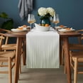 thumbnail image 2 of Sage Green Table Runner - 36 Inch Long, Kitchen Dining Table Runner Dresser Scarves, Ombre Gradient Striped Minimalist Texture Farmhouse Decor for Coffee Tables Wedding Party Banquet, 2 of 8