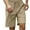 Khaki, variant on Posijego Big and Tall Shorts for Men Cotton Linen Shorts Men's Elastic Waist Drawstring Casual Shorts Summer