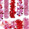 thumbnail image 7 of Valentines Day Garland 10FT/16.4FT/33FT/50FT Valentines Day Decor Red Heart Tinsel Garland Metallic Glitter Hanging Garland Valentines Decorations for Home Mantel Indoor Outdoor Wedding Galentines Pa, 7 of 7