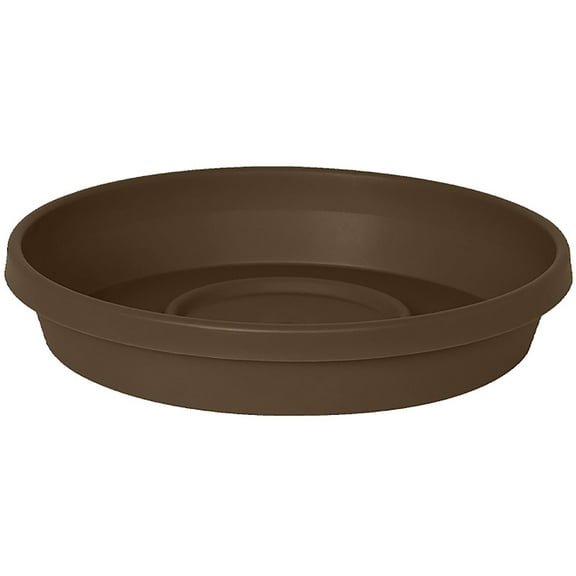 Bloem Terra 17" Resin Saucer, Chocolate Brown – Durable Round Flowerpot Tray, Matte, In-Outdoor Gardening Accessory For 20" Planter (Sold Separately)