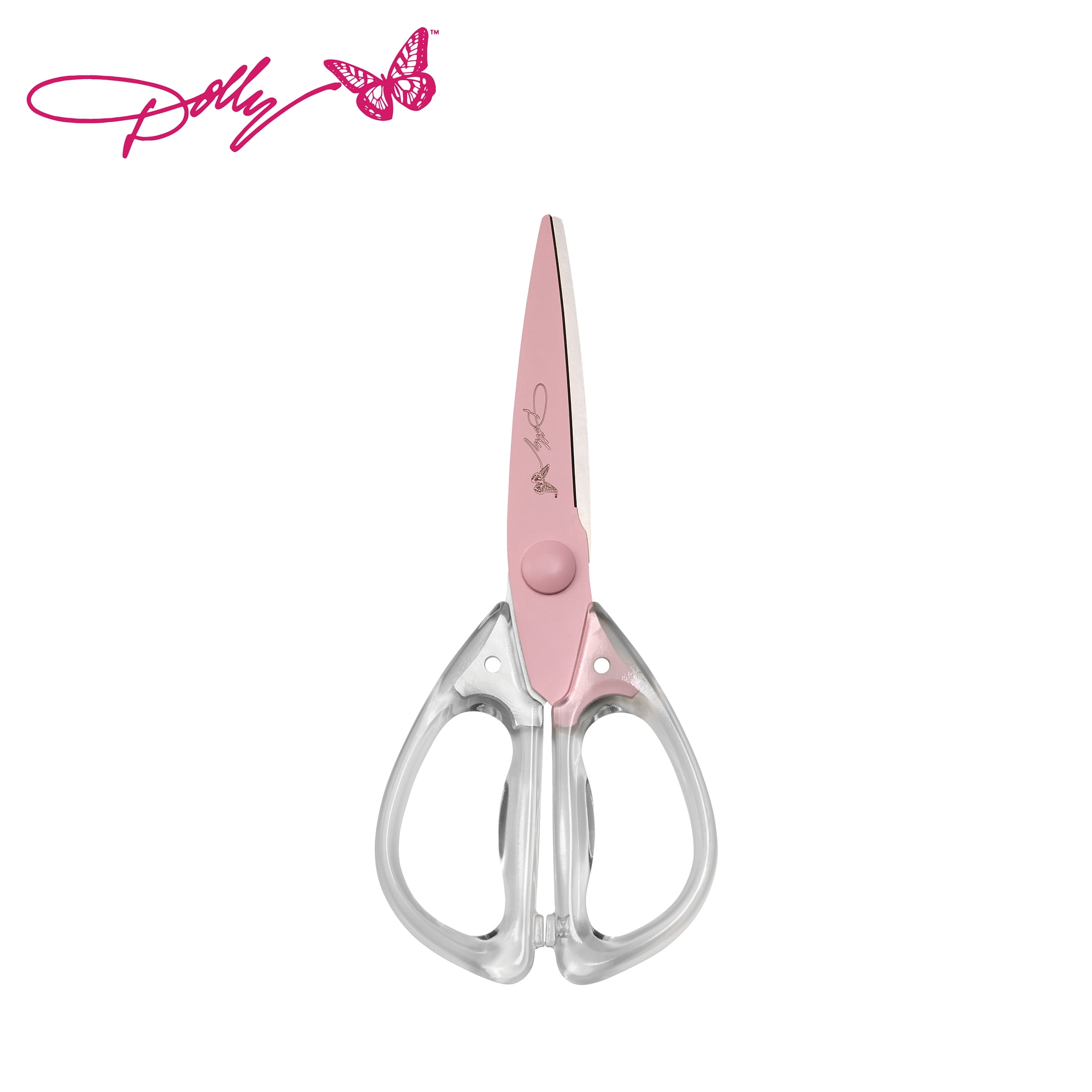Dolly Parton Pink All-Purpose Acrylic Kitchen Scissors for Cutting and Prep