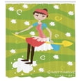 thumbnail image 3 of Zodiac Sagittarius Shower Curtain, Cartoon Girl Sitting on an Arrow Motif Horoscope on a Stripes Background, Fabric Bathroom Set with Hooks, 69W X 70L Inches, Multicolor, by Ambesonne, 3 of 3