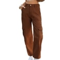 thumbnail image 2 of Zormilly Cargo Jeans for Women High Waisted Classic Distressed Baggy Jeans with Pockets Casual Straight Leg Denim Pants, S-2XL, 2 of 6