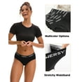 thumbnail image 4 of INNERSY Womens Underwear Cotton Panties Hipster Sport Underwear Wide Waistband 6-Pack(XL,Black White), 4 of 7