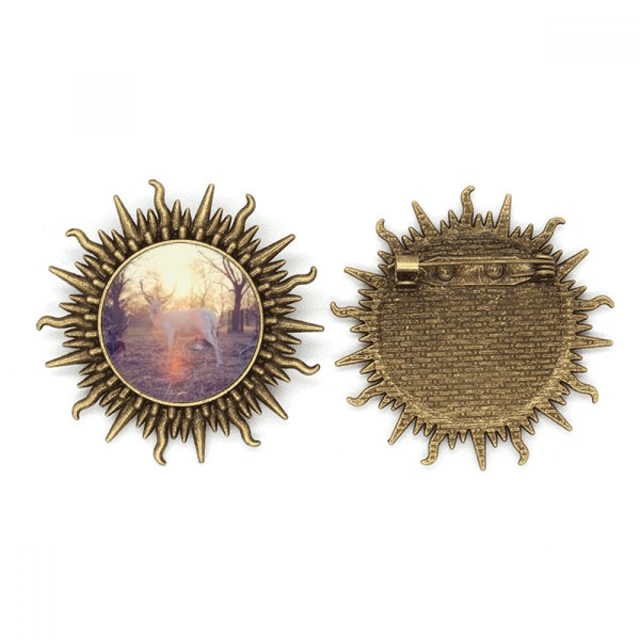 La naturaleza de la luz ovejas ciencias forestales Pin de gancho de metal vintage con forma de sol Unbranded M