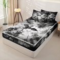 thumbnail image 2 of Metsweet Black Dragon Zipper Full Size Comforter Sets with Fitted Sheet and 2 Pillowcases, Jungle Animal Zipper Bedding Set, Black White Gray,4pcs,Black Reversible, 2 of 6