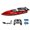 Red, variant on 1 Set Remote Control Boat High-Speed RC Boat Waterproof Dual-Motor Design Speedboat Water Toy for Kids