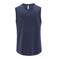 thumbnail image 2 of Beach Tank Tops for Men Athletic Shirts Sleeveless Workout Tank Top Sports Base Layer Running Basketball Training Tee Navy 4XL, 2 of 9
