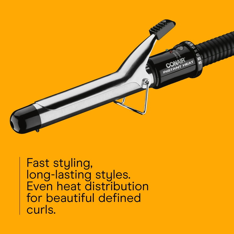 Conair Instant Heat Curling Iron, 1.0-inch, 1.0-inch barrel produces classic curls – for use on short, medium, and long hair, Black, CD87GNR