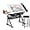 White, variant on ONKER Height Adjustable White Art Desk for Adults, Tilting Tabletop Drafting Drawing Table with Extra Large Desktop and Drawers, Foldable Stand up Craft Painting Table and Chair Set with Stools