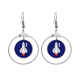 thumbnail image 1 of Cohete despegar universo píxel Los pendientes cuelgan del aro de la joyería del círculo de la gota Unbranded M, 1 of 3
