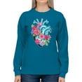 thumbnail image 2 of Heart & Flowers Graphic Women's Sweatshirt, 2 of 3
