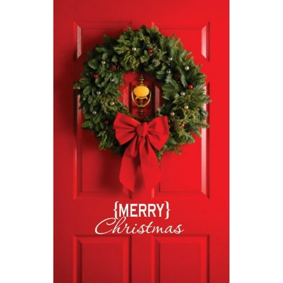 Decal ~ Christmas Decal ~ MERRY CHRISTMAS: CHRISTMAS DOOR ~ WALL DECAL, 6" x 13" WHT