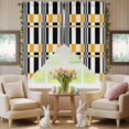 thumbnail image 5 of Swag Curtains Valances for Windows, Yellow Black Squares Short Kitchen Window Curtains Over Sink, Abstract Geometric Art Cafe Curtains Panel Set Of 2,Rod Pocket, 63 Inches Length, 5 of 9