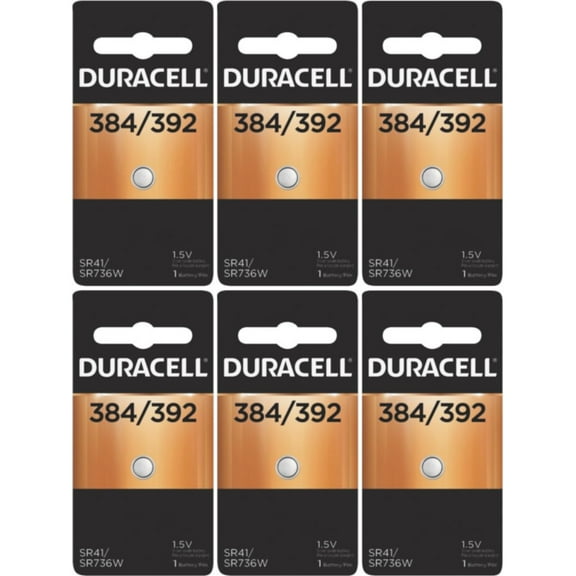 Duracell Battery Silver Oxide Size 384/392 1.5V (Set of 6)