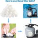 thumbnail image 2 of Bolas filtrantes para piscina de 700 g, bolas reutilizables, bolas filtrantes en lugar de arena filtrante de 25 kg, para piscina, filtración de agua (blanca) ER, 2 of 5