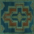 thumbnail image 1 of Ahgly Company Indoor Square Persian Turquoise Blue Traditional Area Rugs, 7' Square, 1 of 4